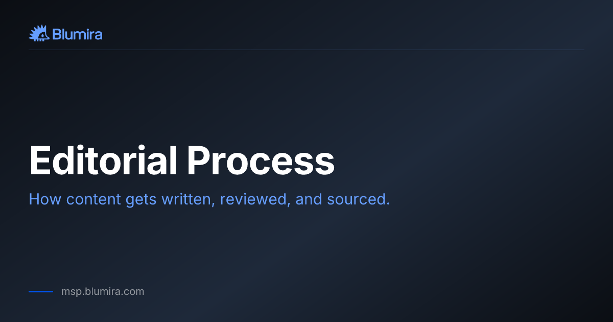 Editorial Process | How Blumira Creates and Reviews Content